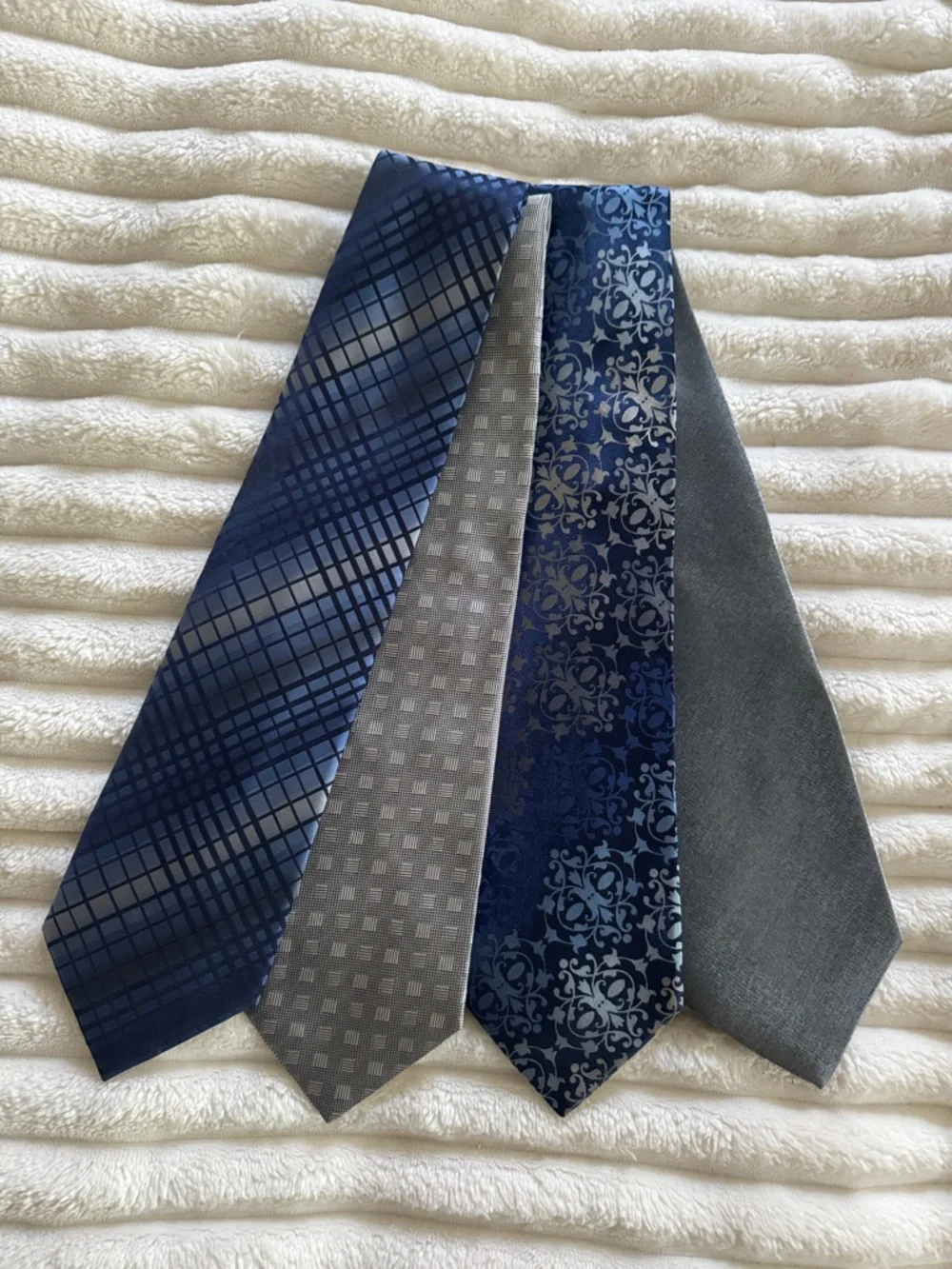 Men’s Silk Tie Set (4) - Blue and Gray